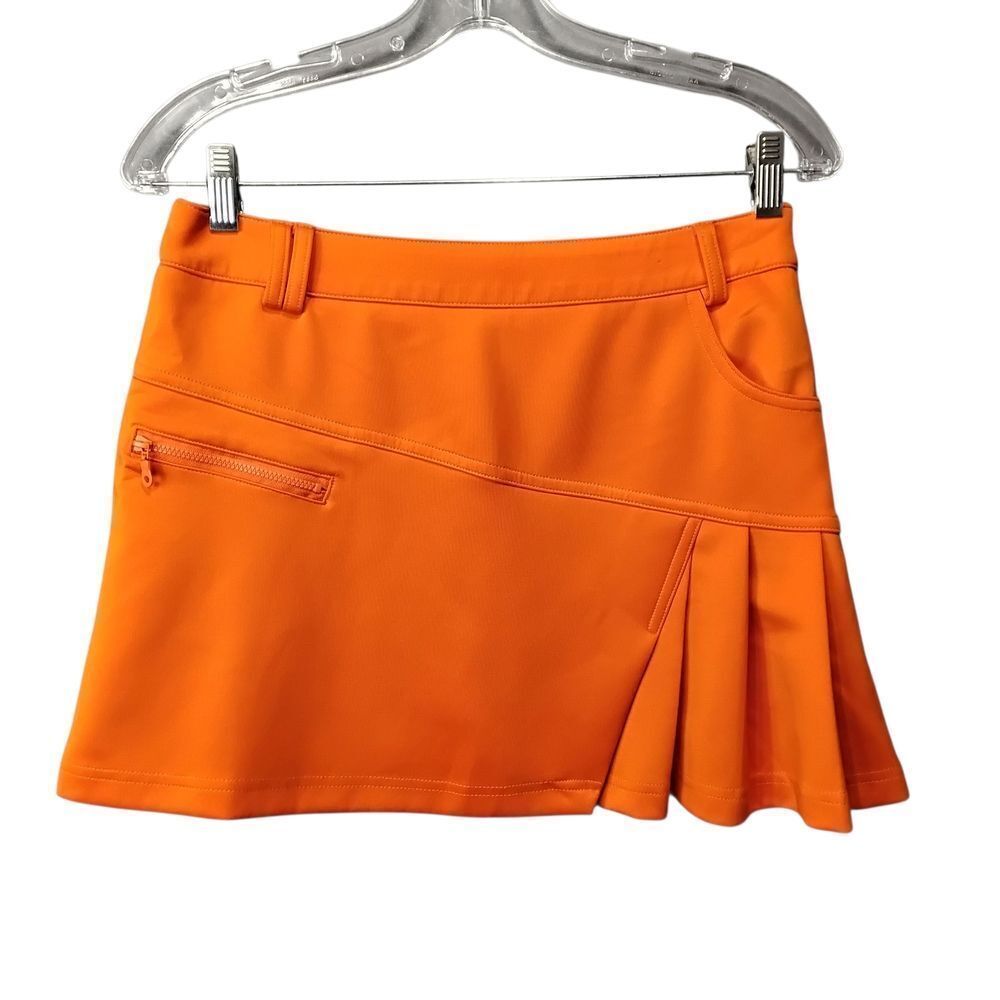 PGM (Pro Golf Masters) Orange Asymmetrical Pleated Golf/Tennis‎ Skort - Size 30